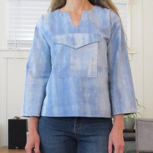 Blue Tie-Die Bohemian Blouse